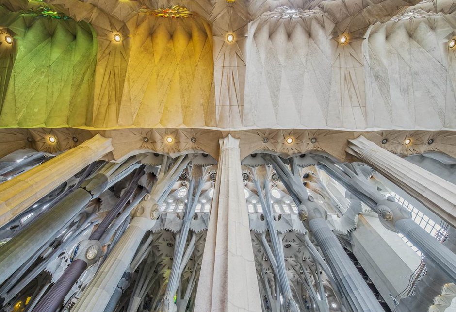 Techo interior del Temple de la Sagrada Família