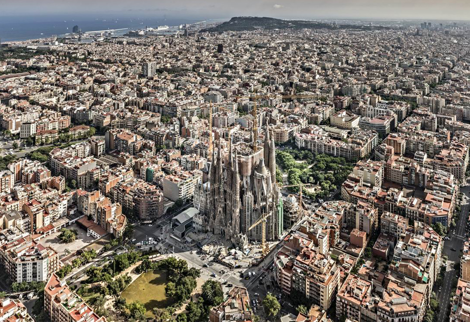 Vista aérea de la Sagrada Família